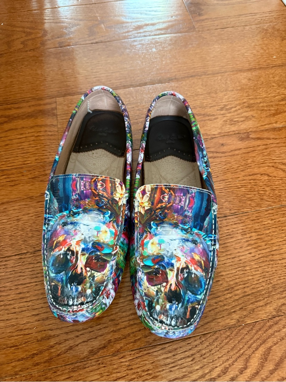 Robert Graham Multicolor Skull Print Slip-Ons